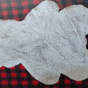 Soft Gray Faux Fur Rug